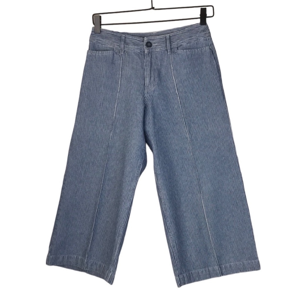 Uniqlo striped wideleg crop pants